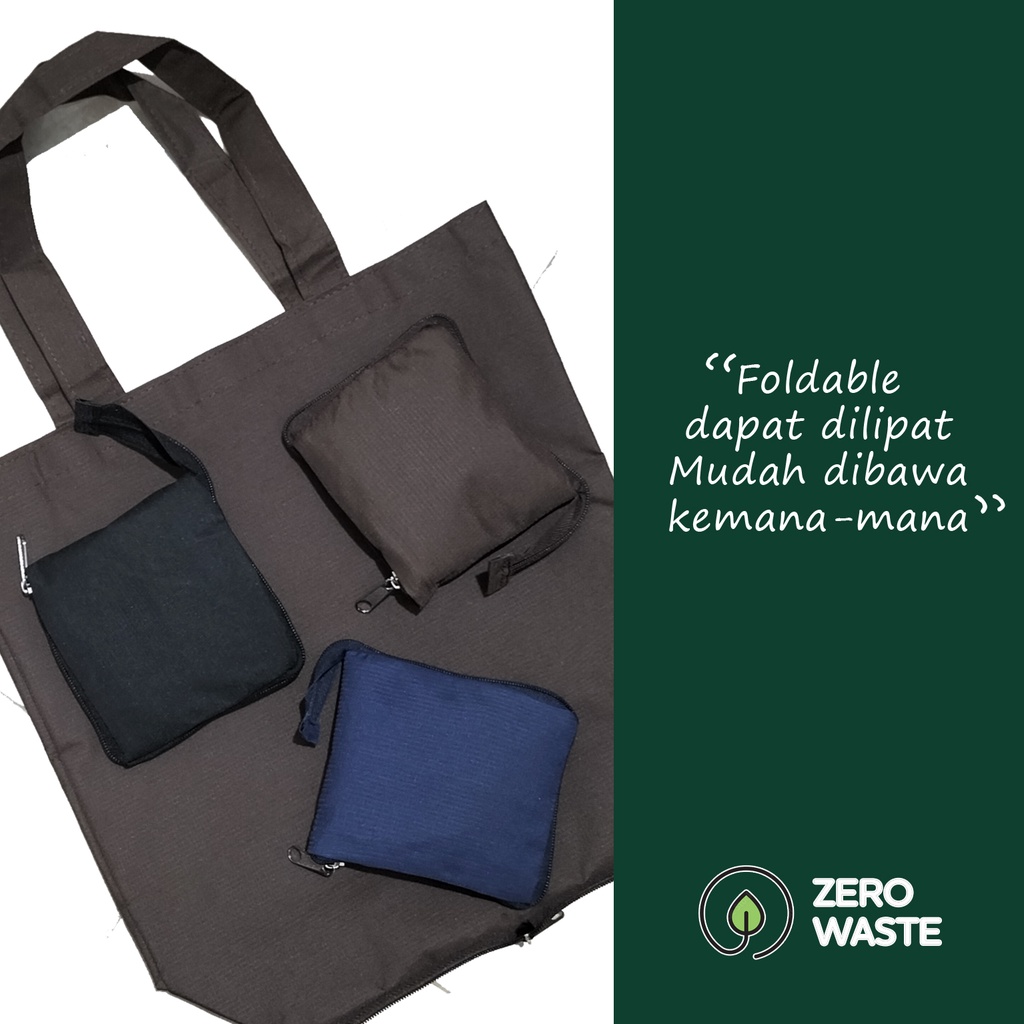 Tas Belanja Polos Lipat Besar Totebag Sayuran dan Buah Shopping Bag Lipat Tenteng Size Big