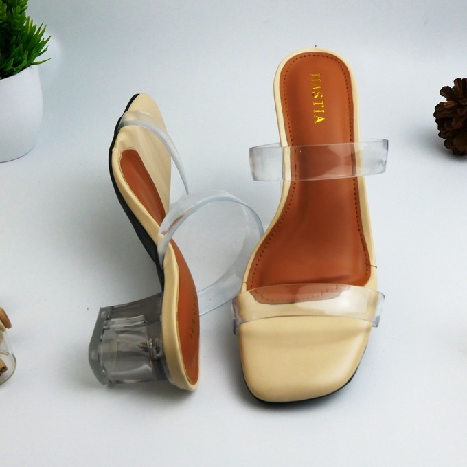 SANDAL WANITA HEELS KACA 5 CM JELLY - KIARA