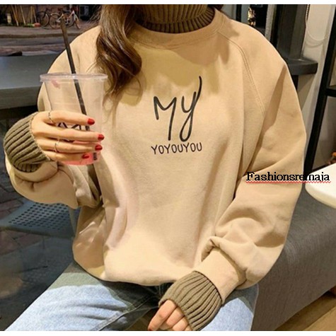 Fashionsremaja Baju Sweater Cwek Kekinian Oversize Tren Terbaru Sweater Wanita MY YOUYOU