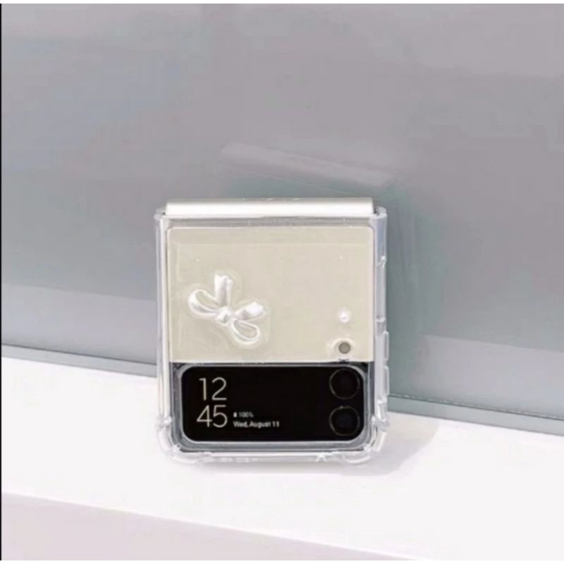 SAMSUNG Z FLIP 3 Silikon Case Bening Glitter Butterfly Clear Premium