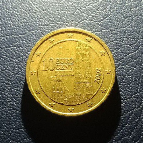 Koin Kuno Euro 10 Cent Tahun 2002 S-014