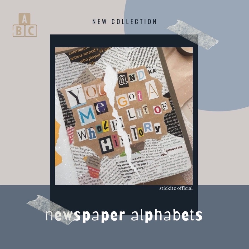 

Aesthetic newspaper alphabets sticker