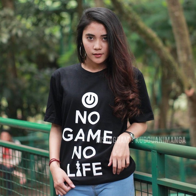 Kaos No game No life Japan Black Tshirt WIbu Otaku Unisex
