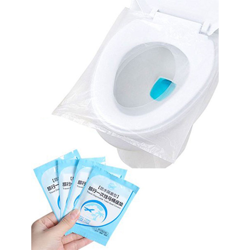 Travel Toilet Seat Cover Disposable Alas Duduk Kloset Toilet Plastik dan kertas Alas dudukan WC