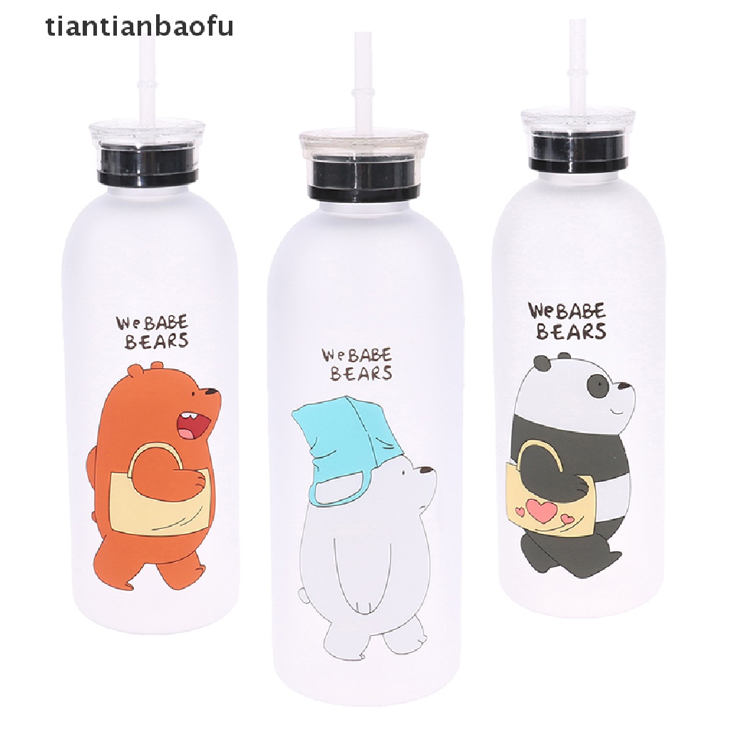 Botol Minum 1000ml Dengan Sedotan Anti Bocor Motif Panda