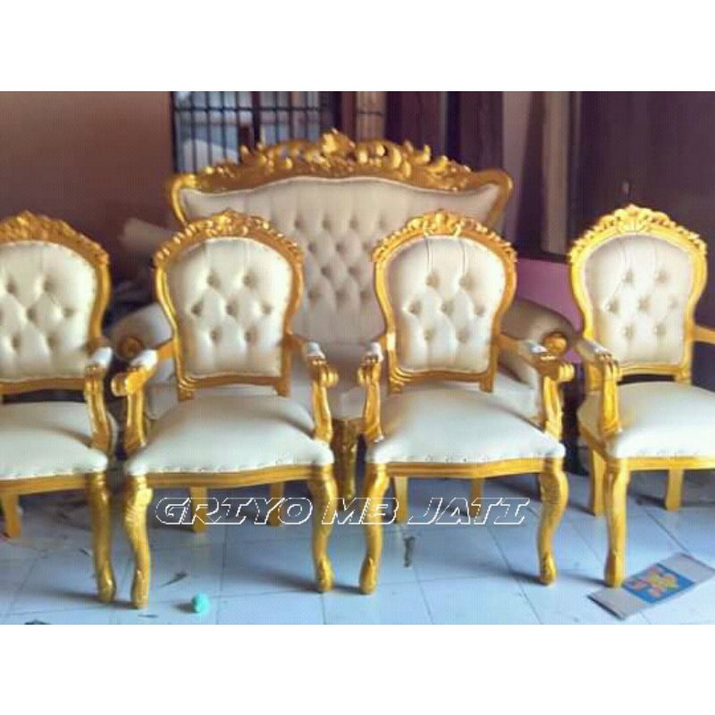 kursi set pelaminan pengantin jati