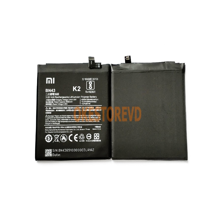 BATERAI XIAOMI / BN43 / XIAOMI REDMINOTE 4X / NOTE 4X / XIAOMI NOTE 4X / BATRE / BATTERY / BATERE
