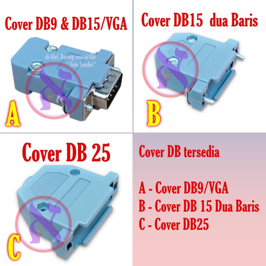 5pcs cover DB 9 15 vga 25 cover db9 db15 dua baris db15 vga db25 Konektor