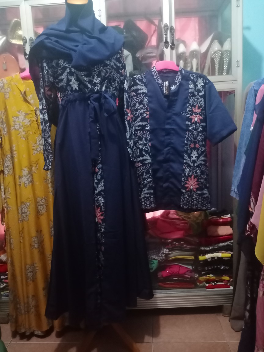 Gamis Couple Lamaran Premium Mewah Gamis Batik Modern Kombinasi Baju Gamis Remaja Couple Ootd