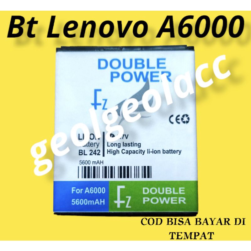 BATERAI LENOVO A6000 /BL 242 BATERRY DOBEL POWER FZ kapasitas 5600mah