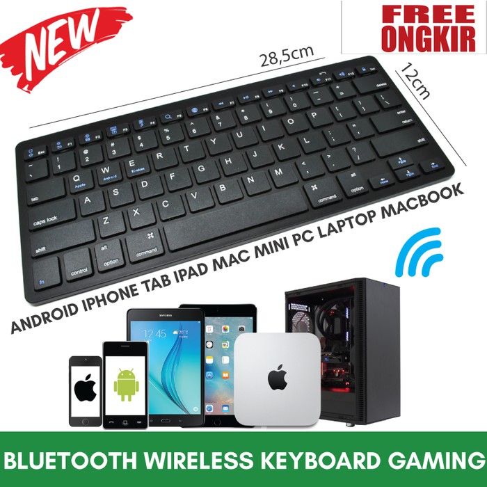 JUAL Bluetooth Wireless Keyboard Gaming Android Tablet Mac iPad Mini Air MURAH