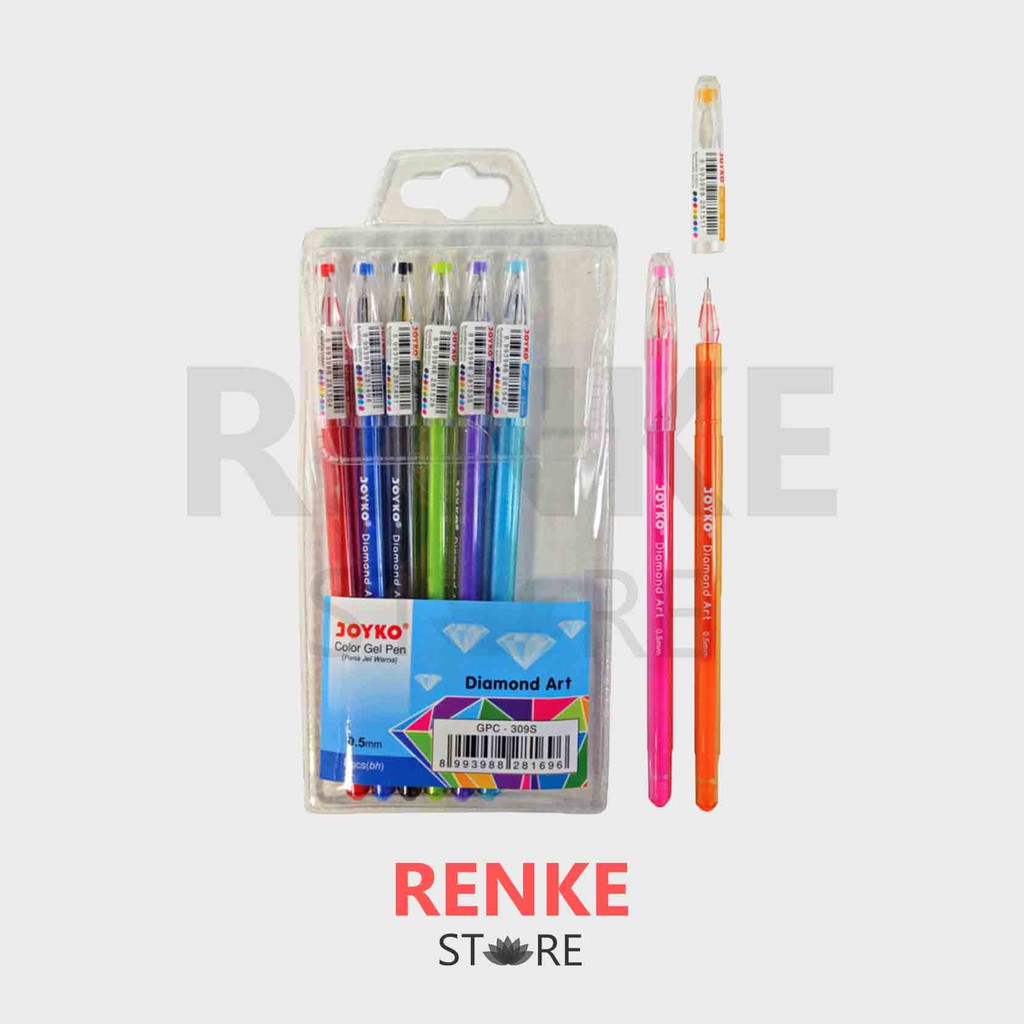 

Pen Gel 8 Warna Warni Diamond Art Joyko - Pulpen Pena Ballpoint Bolpen