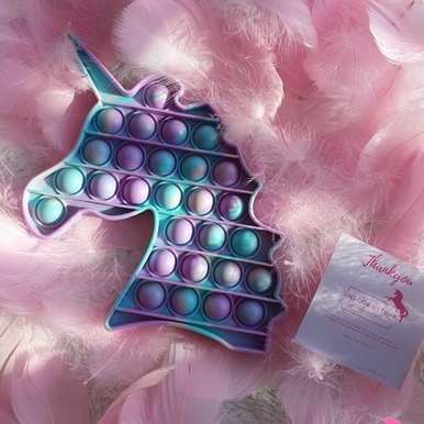 Push Pop It Fidget Toys Unicorn Anak Permainan Tangan Bundar-Bubble Gum