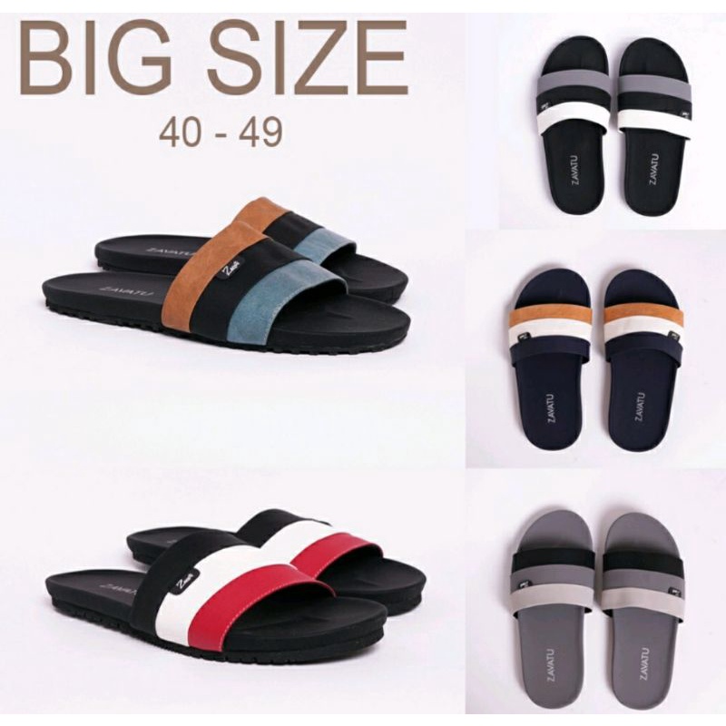 Sandal Big Size Pria 40-49 Super Big JUMBO Ukuran Besar Sendal Slide 030ZV Kasual Awet