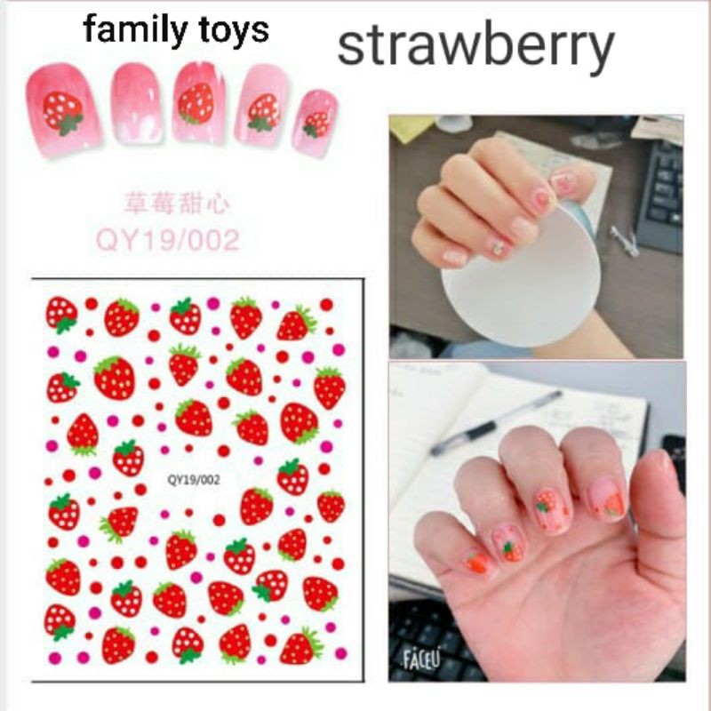 family games Stiker kuku 3d anak dewasa nail art sticker tempelan hiasan cat kuku