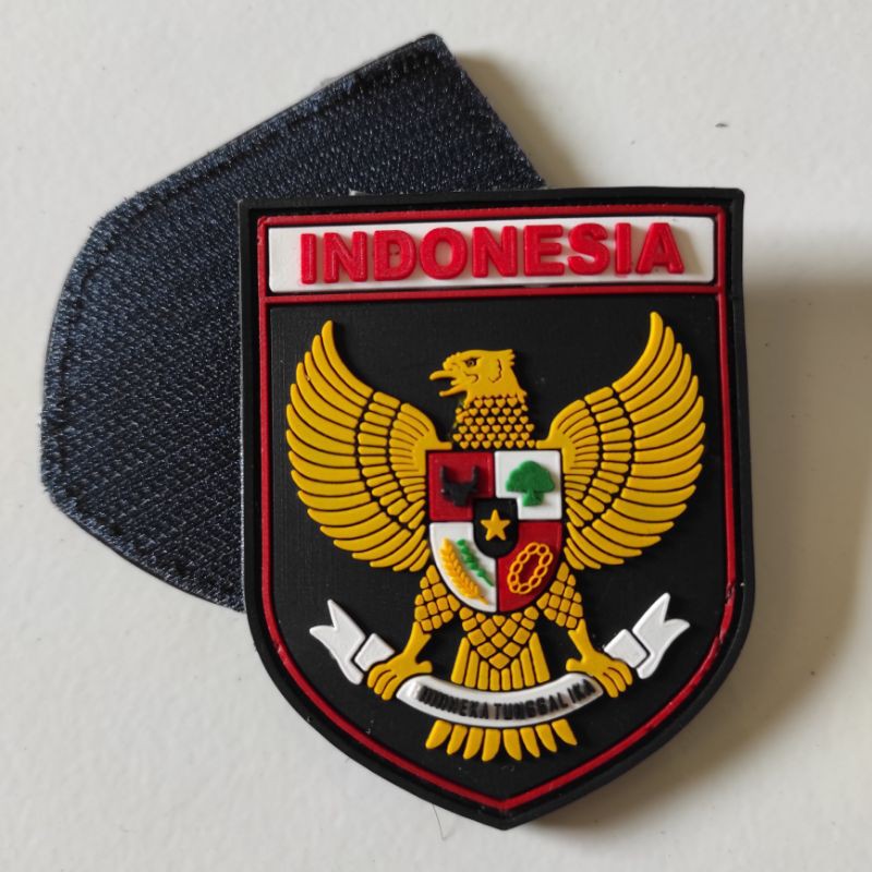 PATCH RUBBER LOGO GARUDA INDONESIA TAMENG/TEMPELAN EMBLEM KARET VELCRO