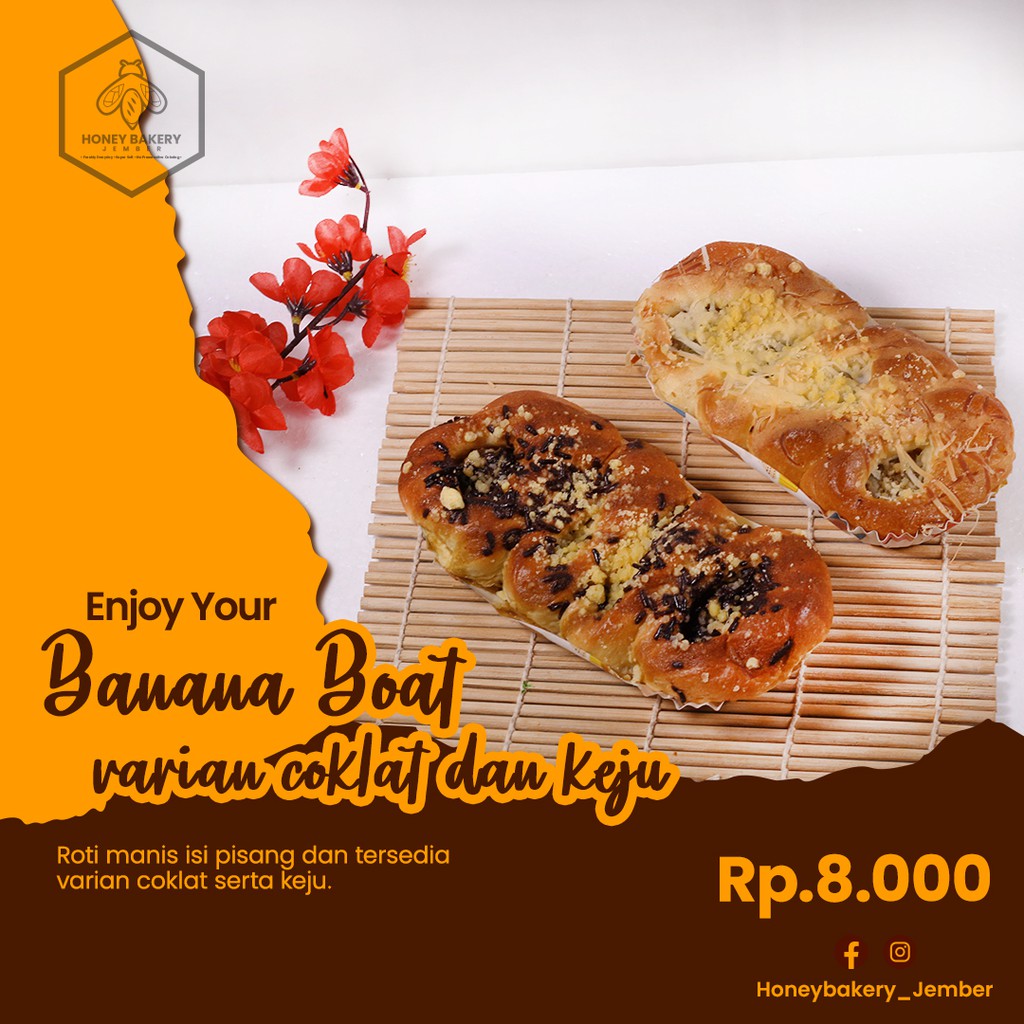 Roti Banana Boat - Honey Bakery