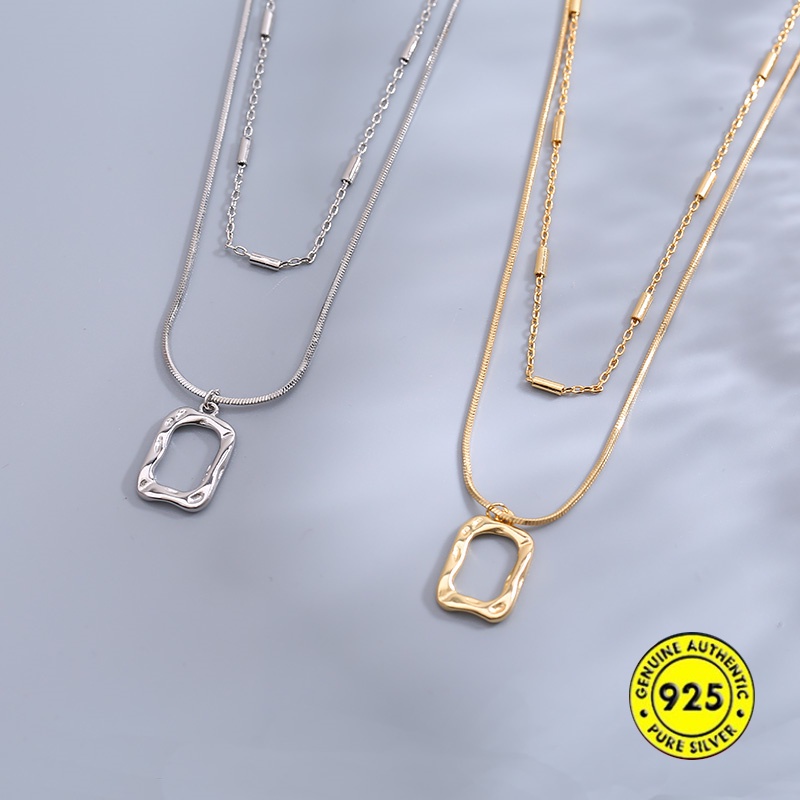 Kalung Lapis Ganda Bahan S925 Silver 18k Gold Untuk Wanita