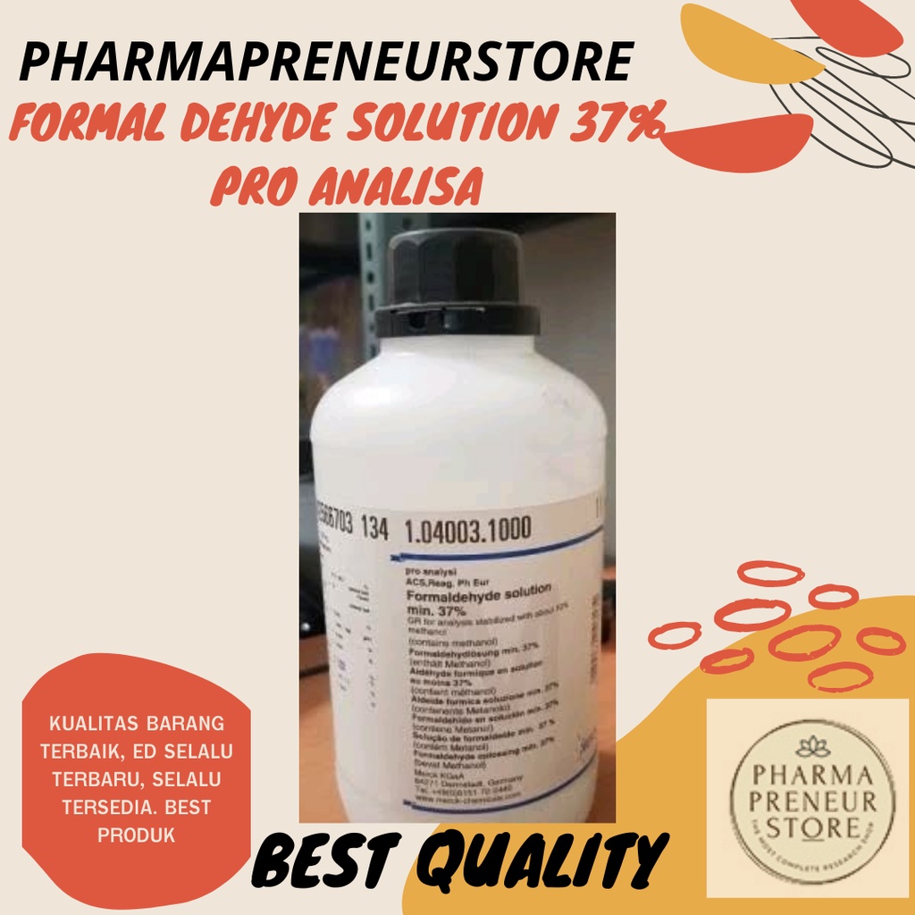 FORMALDEHYDE /FORMA DEHYDE SOLUTION 37% 50 ML DAN 100 ML PRO ANALISA KEMASAN MERCK BEST QUALITY