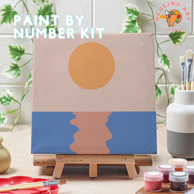 

Paint by number lukisan sunset canvas 20x20 cm / painting kit