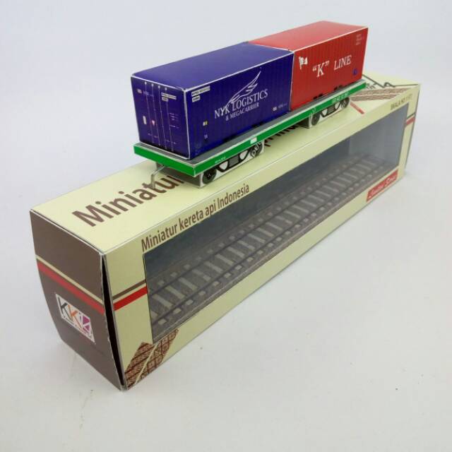 Miniatur kereta api - gerbong kontainer 20ft