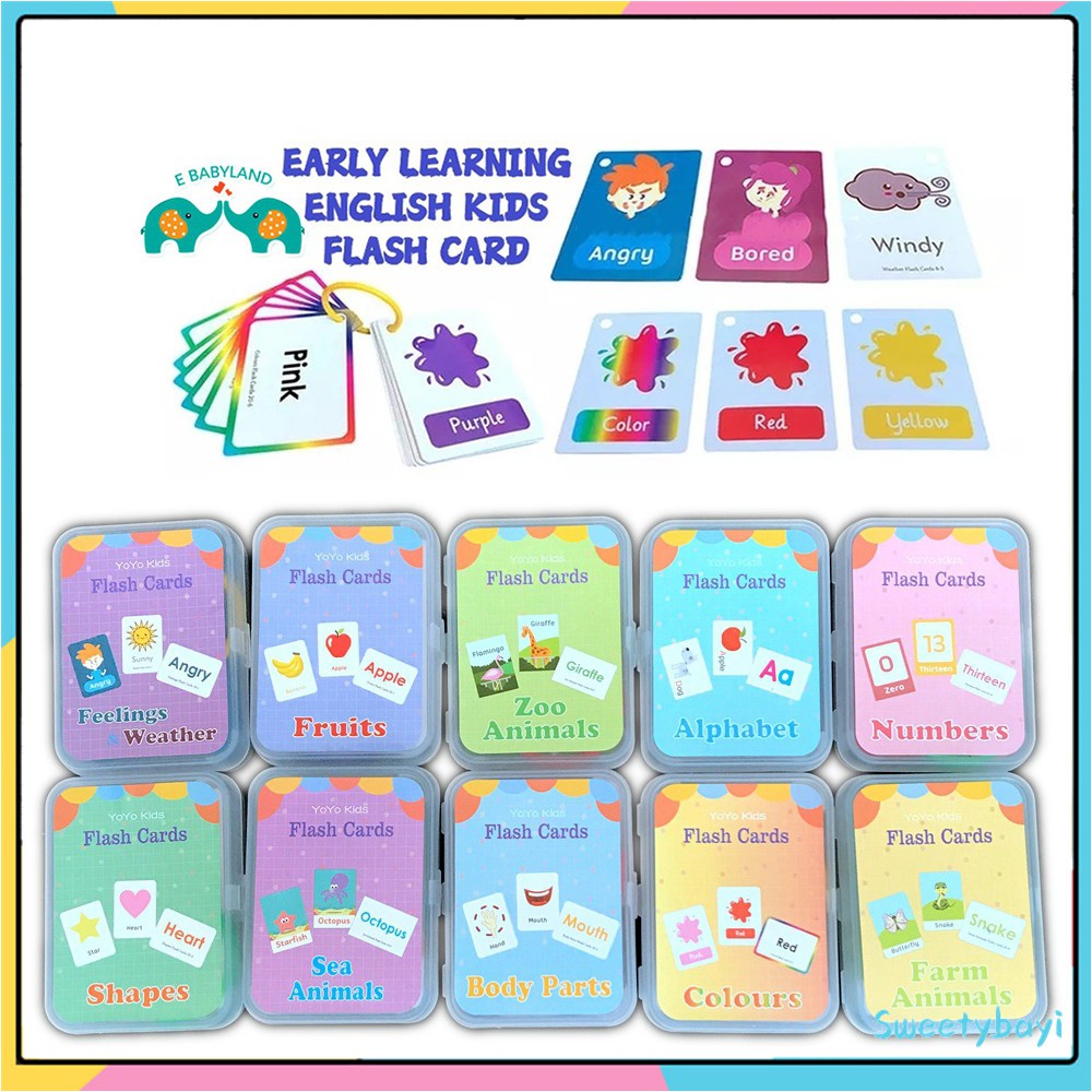 Sweetybayi Mainan Flash Card Kartu Mainan Anak Kartu Belajar Anak Termurah Import