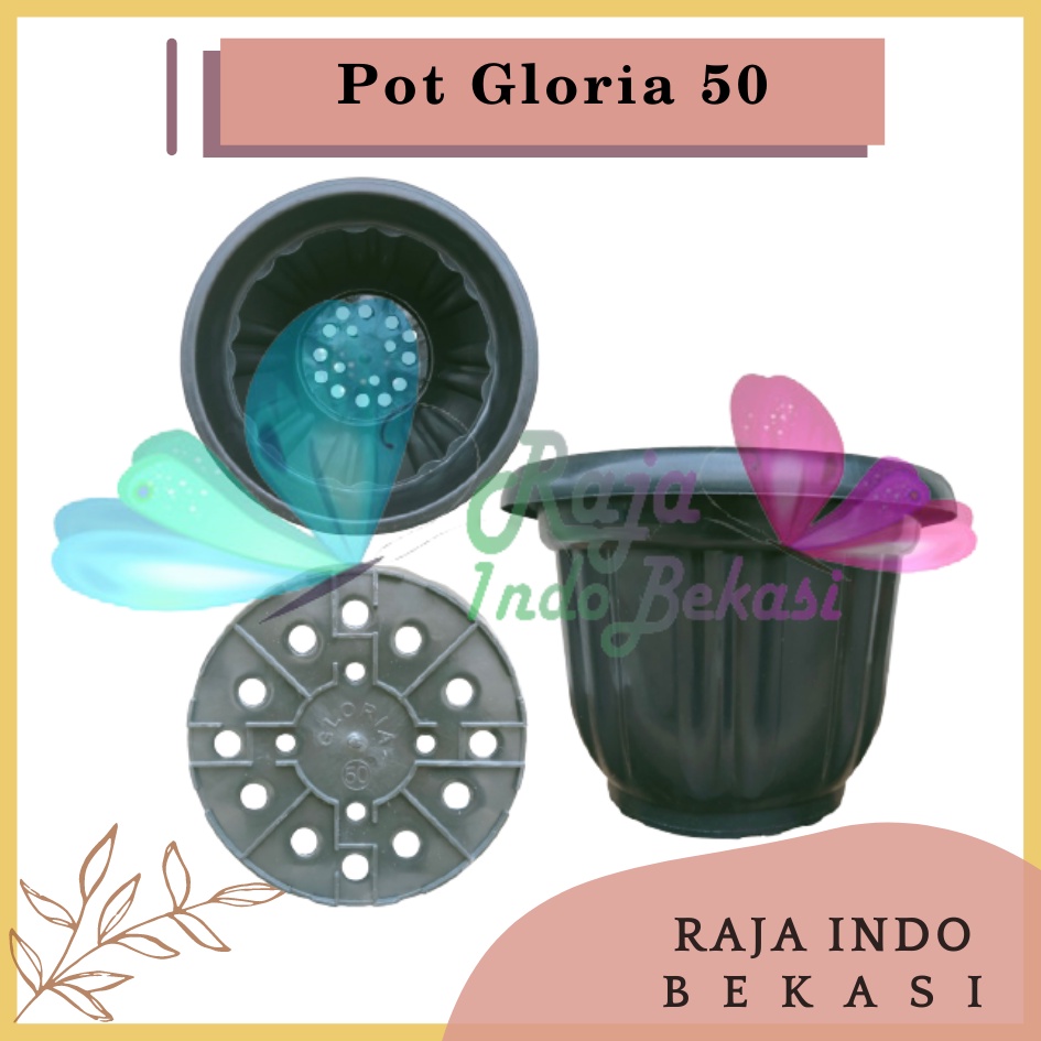 ONLY SAMEDAY AND INSTAN Pot Gloria 50 Hitam - Pot Besar Jumbo 50cm Pot Besar Plastik Bahan Tebal - Pot Hitam Gloria 50 60 70