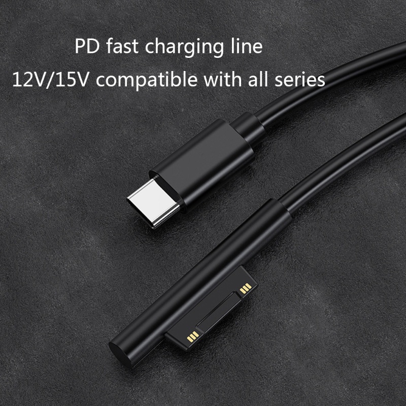 Btsg USB C Power Supply Charger Adapter Kabel Cas Kabel Untuk Surface Pro7 /6 /54 /3