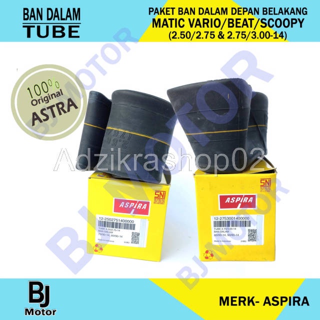 Paket Ban Dalam Depan Belakang Motor Honda Beat/Vario/Scoopy Original Aspira