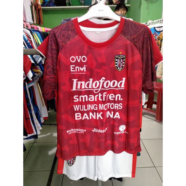 JERSEY KIDS BALI UNITED HOME 2020 - 2021 MERAH LIGA 1 SETELAN ANAK PRINTING LOKAL