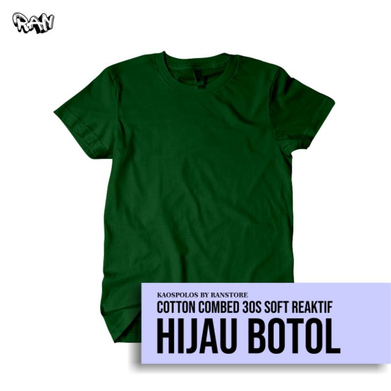 kaos polos HIJAU BOTOL premium