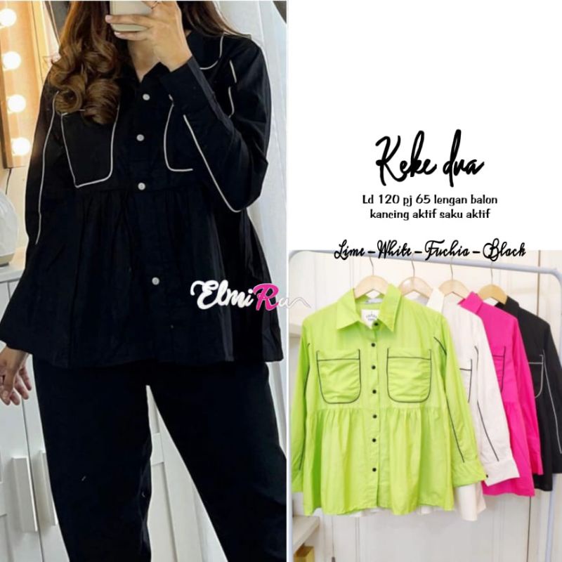 KEKE DUA BLOUSE BY ELMIRA (BLOUSE WANITA) Blouse muslimah modern rekomended