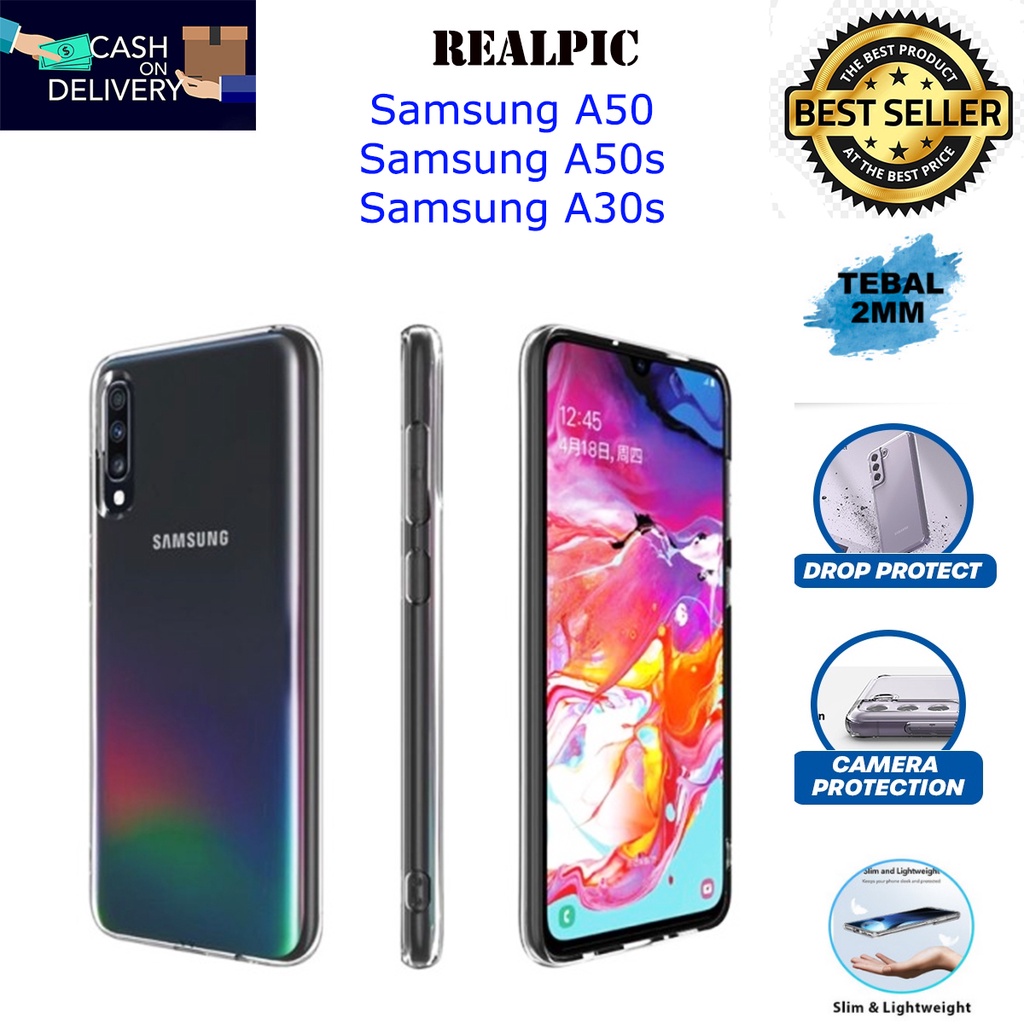 Case Samsung Galaxy A50 / Samsung Galaxy A50s / Samsung Galaxy A30s Casing Clear HD KETEBALAN 2MM BENING TRANSPARAN TPU Premium Softcase