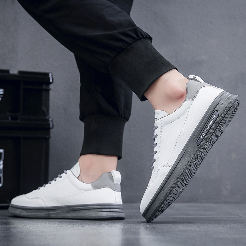 Keeping Sepatu Sneakers Pria Casual Running Sepatu Olahraga Outdoor Travelling Kuliah Kerja Putih KSC104-5