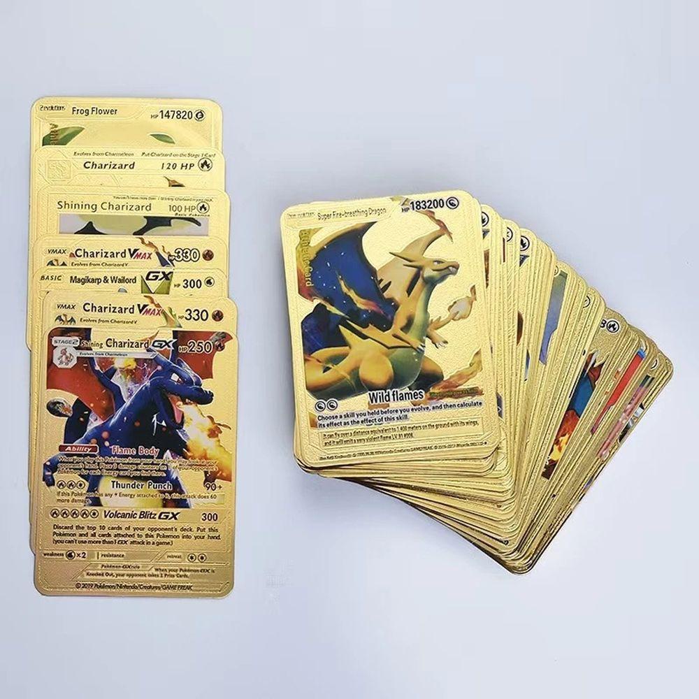 Mxbeauty Kartu Pokemon 54pcs/set Permainan Hadiah Anak Charizard Vmax GX Pikachu Energy Card