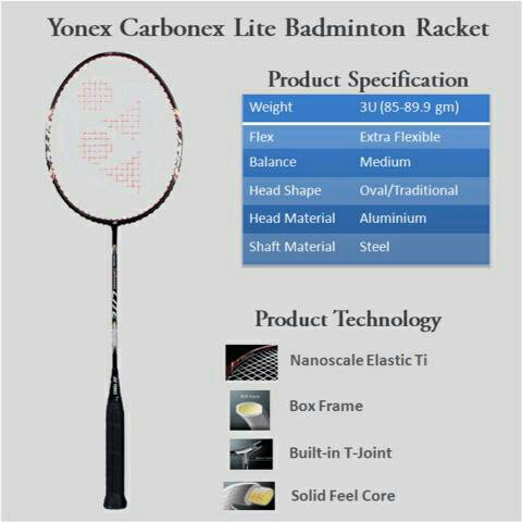 Raket Badminton Yonex Carbonex Lite  100% Original Yonex Sunrise BO1362 CN BAT