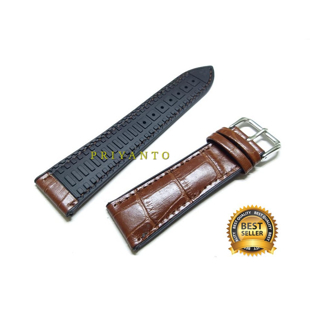 Leather coklat 18 20 22mm Tali jam kulit watch leather 18 20 22mm coklat