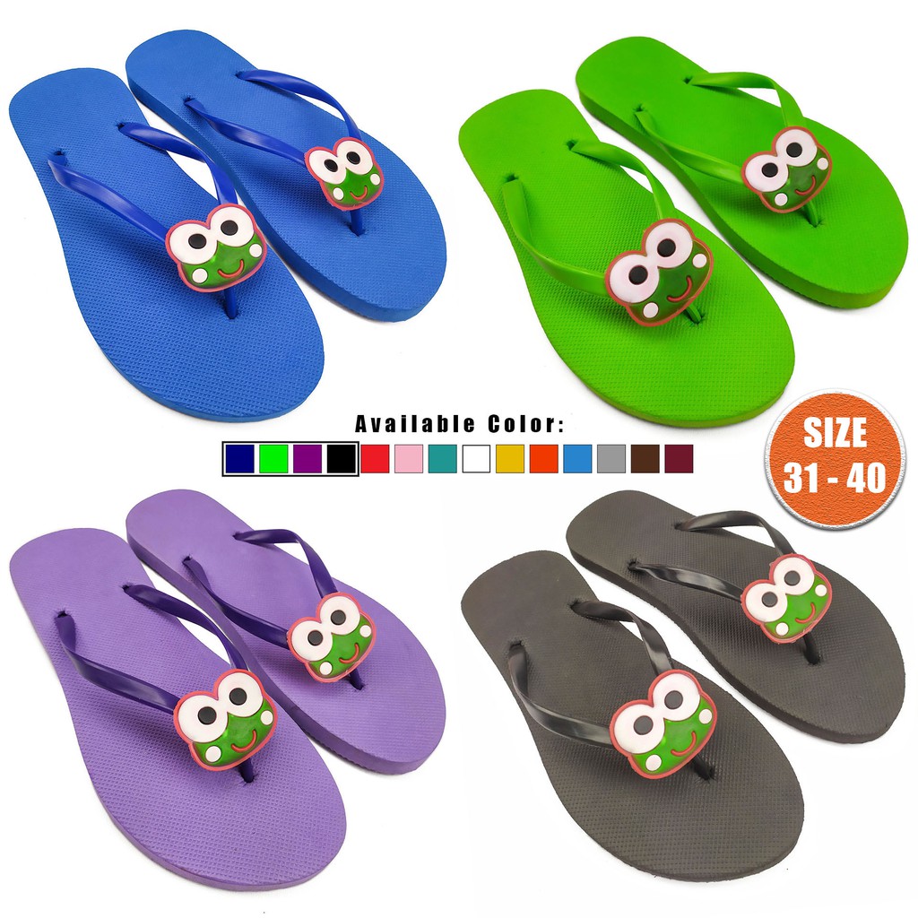 Sandal Keropi Wanita | Sandal Spon Keroppi Cantik | Sendal Wanita BHUH