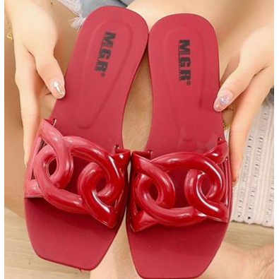 Sandal Slop Slide Fashion H Aloha Wanita Impor Mewah Elegan MGR Mokaya Morego Balance Breslin/ size 36-40 (6666)