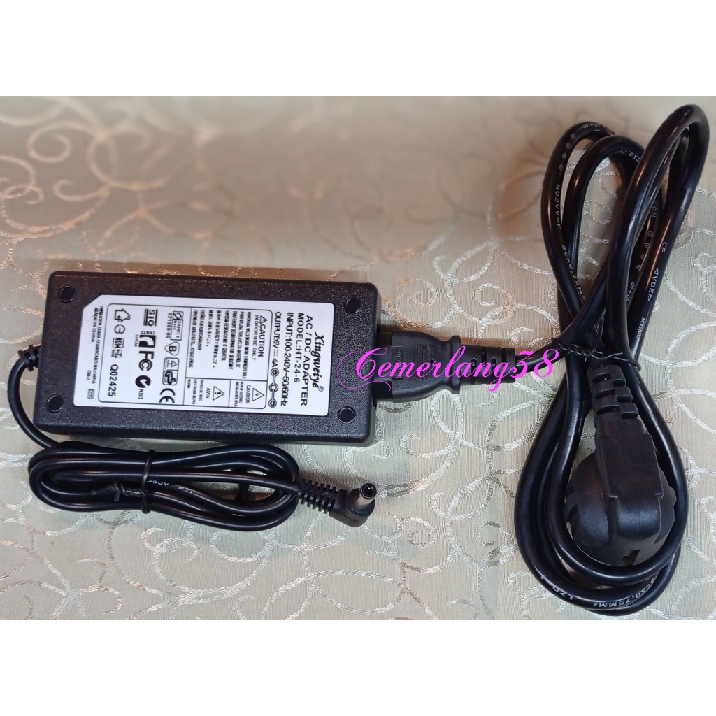 adaptor charger 6v 4a + kabel power PSU power supply 6 volt 4 ampere