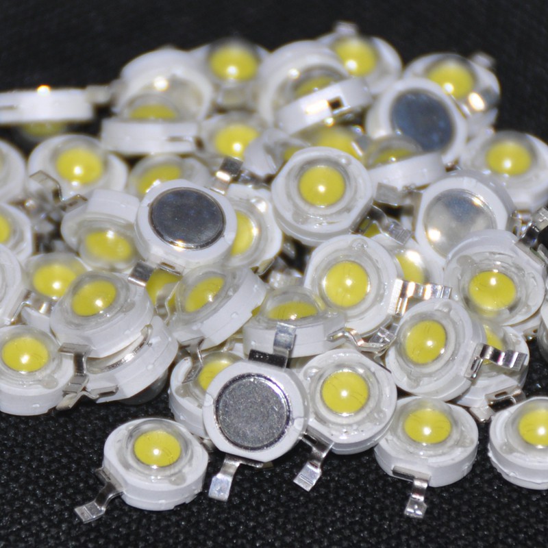 50Pcs Lampu  LED  1W Diode High Power Warna Putih 3v  3 4v 