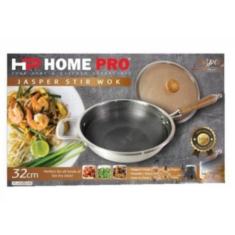 HOME PRO JASPER FRY STIR WOK 32 CM/Wajan Penggorengan Anti Lengket