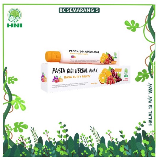 PASTA GIGI ANAK TUTTY FRUITY HNI HPAI - ODOL ANAK, MENCEGAH GIGI BERLUBANG & SARIAWAN, GUSI SEHAT