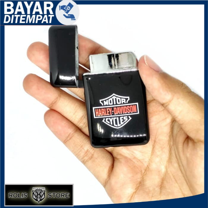PROMO KOREK API GAS HARLEY HD 3373-1 BLACK MANCIS LAS LIGHTER UNIK