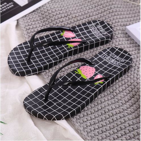 SANDAL JEPIT WANITA MURAH MOTIF/ SANDAL WANITA MOTIF STOBERRY SENDAL JEPIT WANITA LUCU/SANDAL SANTAI WANITA