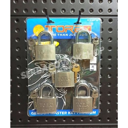 Tora Gembok Master Key 50 mm Pendek isi 5 pcs Kunci Pengaman Termurah Berkualitas