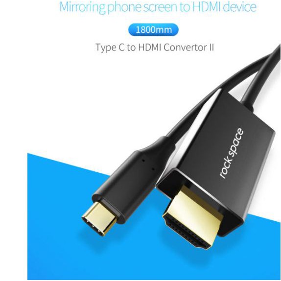 Rock space Type-C to hdmi Usb C to HDMI Converter II 1.8M 4K Original RCB0579