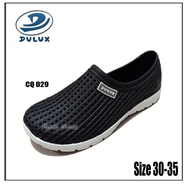 Nikko / Dulux 30-35 38-43 Sepatu Hitam Pria Karet / Tahan Air / Slip On