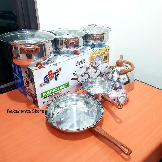 Panci Set Stainless Merk Gsf 12 Pcs - Cookware Set 12 Pcs Gsf 4212 Clarke.Quay