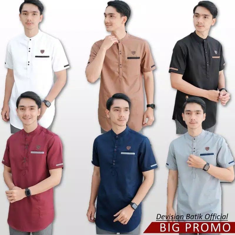 Baju Koko Kurta Dewasa Lengan 3/4 Dan Lengan Pendek Material Catton Adem Serap Keringat